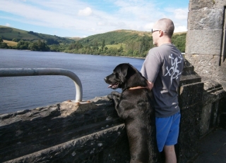 Adrian and Sam. Looking over the lake.